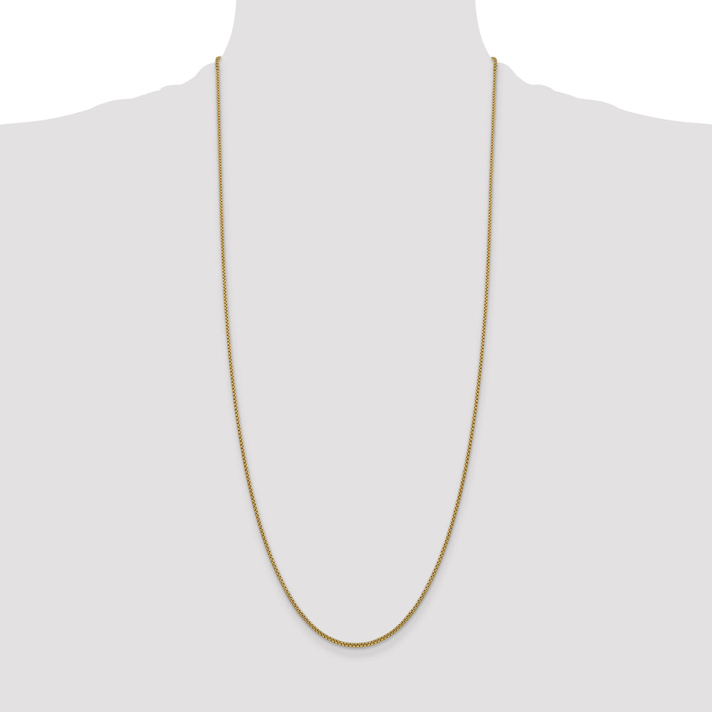14K Yellow Gold Box Chain Necklace 1.5mm - Sophia Jewelers