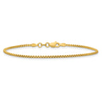 14K Yellow Gold Box Chain Necklace 1.5mm