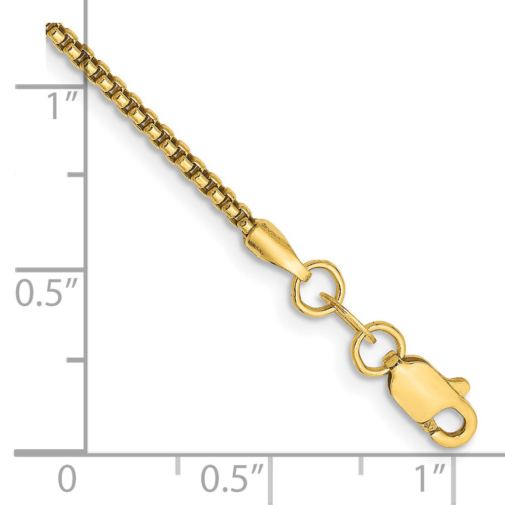 14K Yellow Gold Box Chain Necklace 1.5mm