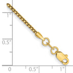 14K Yellow Gold Box Chain Necklace 1.5mm