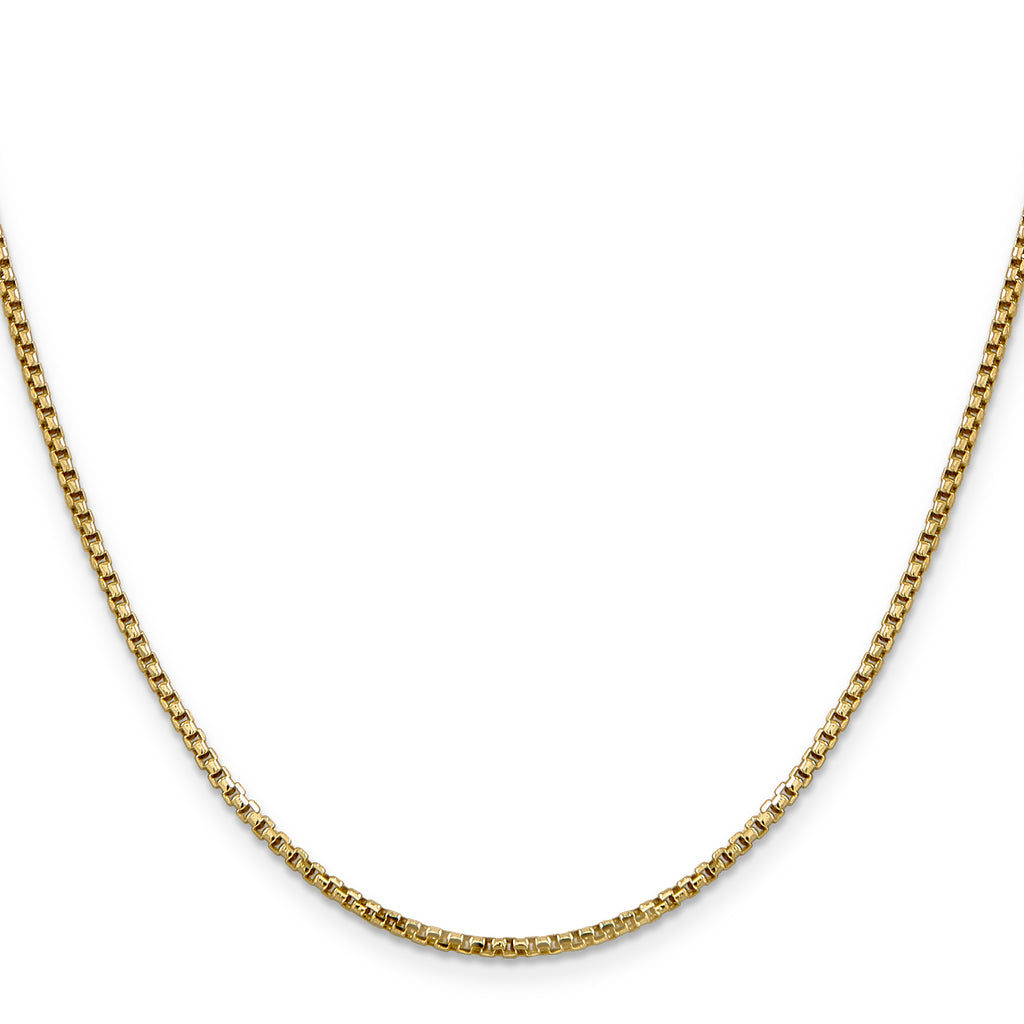 14K 30 inch 1.75mm Semi-Solid Round Box with Lobster Clasp Chain