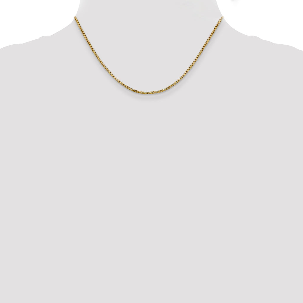 14K 16 inch 1.75mm Semi-Solid Round Box with Lobster Clasp Chain