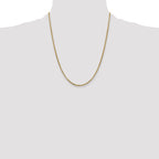 14K 22 inch 1.75mm Semi-Solid Round Box with Lobster Clasp Chain