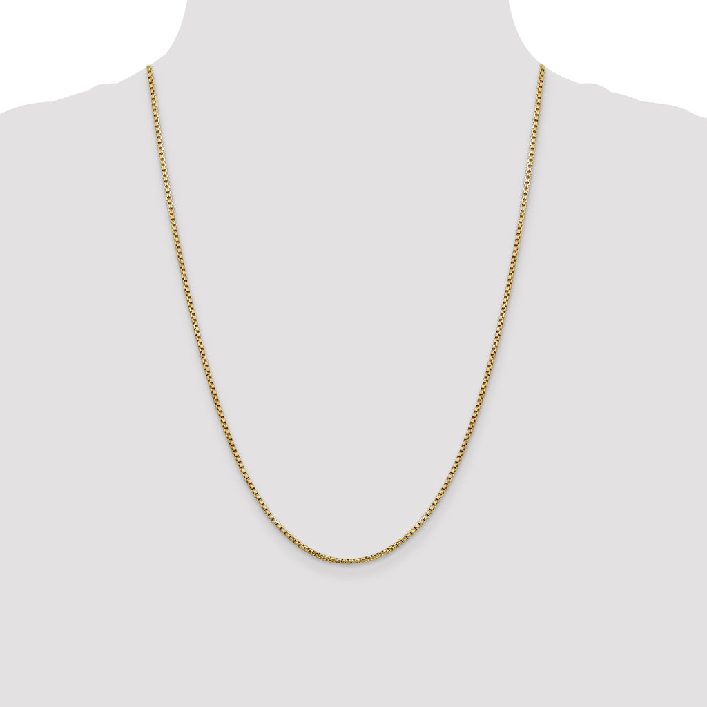 14K 24 inch 1.75mm Semi-Solid Round Box with Lobster Clasp Chain