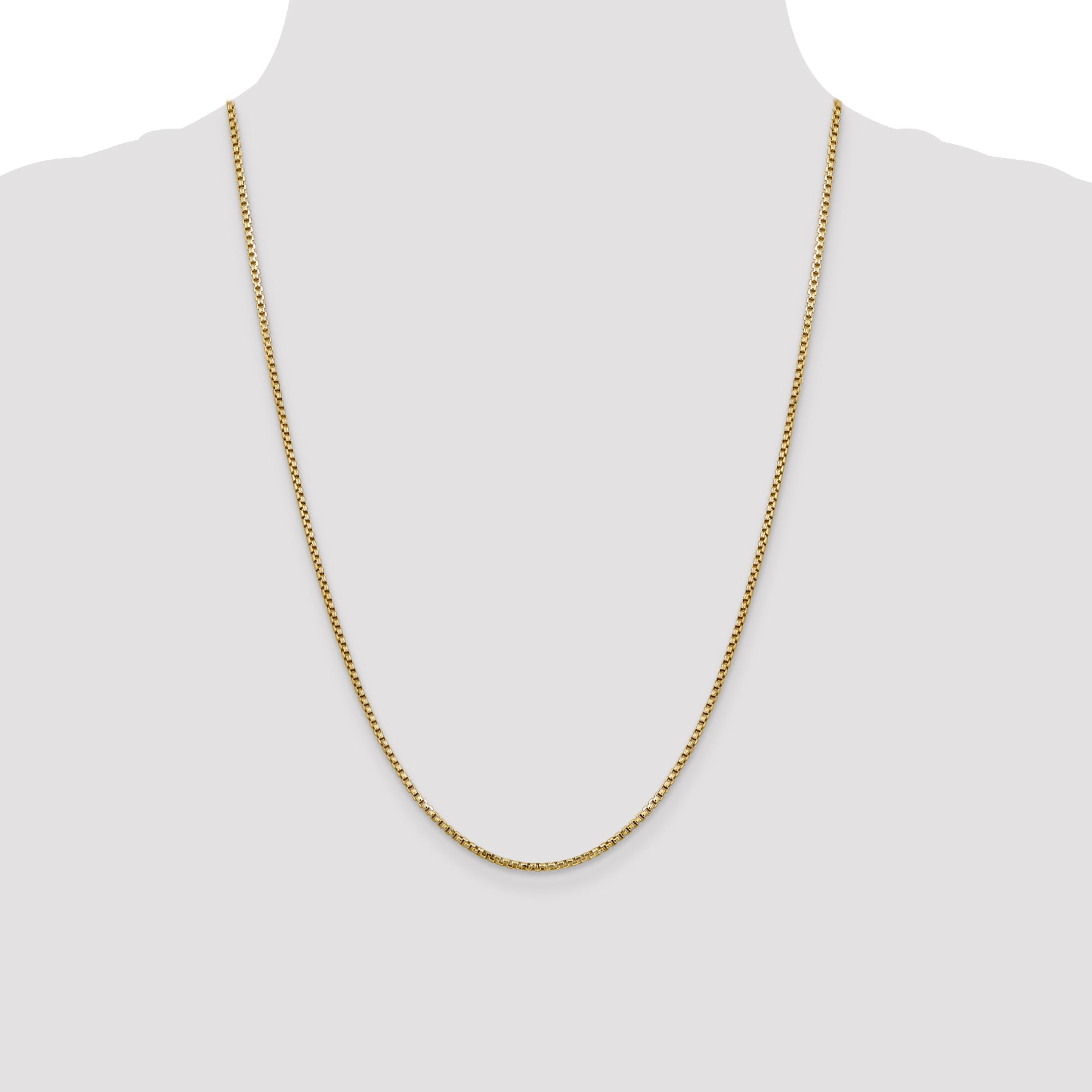 14K 24 inch 1.75mm Semi-Solid Round Box with Lobster Clasp Chain