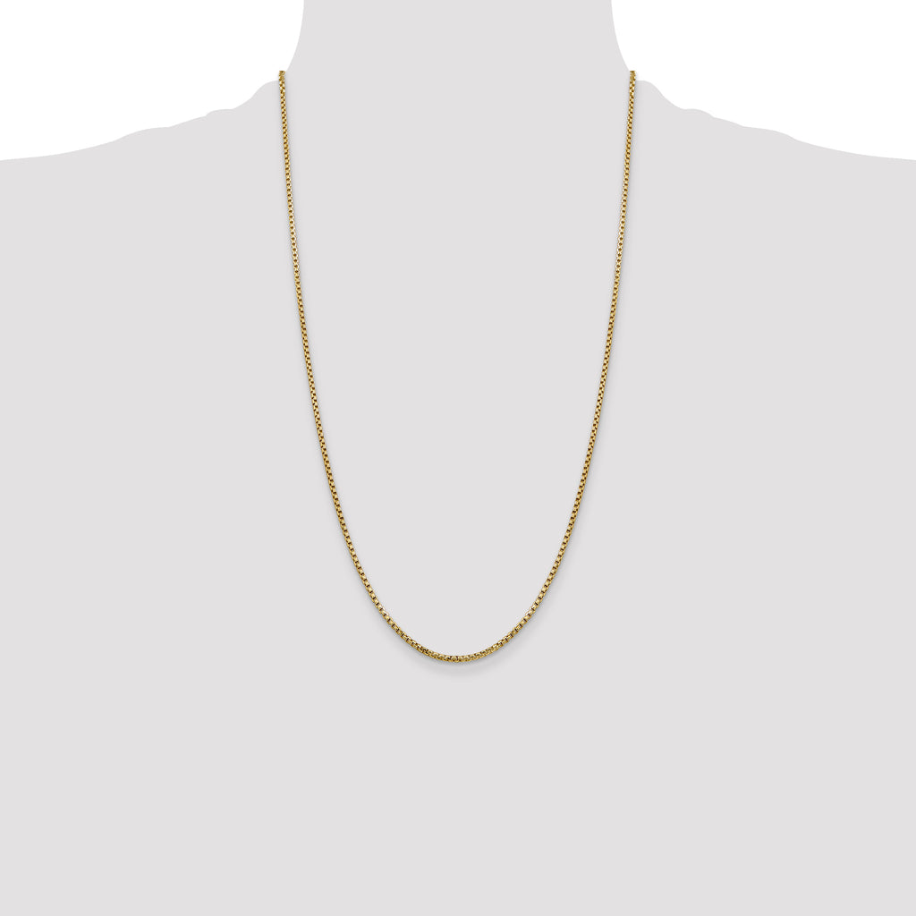 14K 26 inch 1.75mm Semi-Solid Round Box with Lobster Clasp Chain