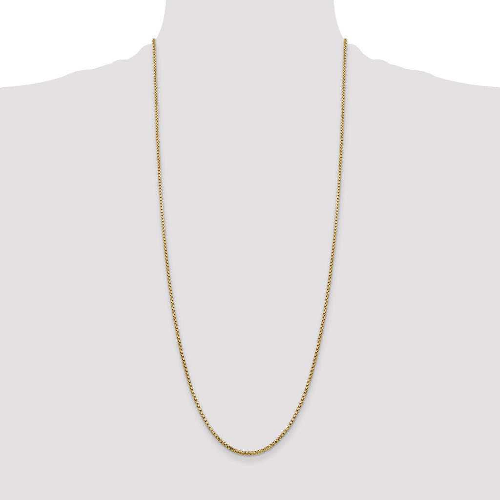 14K 30 inch 1.75mm Semi-Solid Round Box with Lobster Clasp Chain