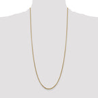 14K 30 inch 1.75mm Semi-Solid Round Box with Lobster Clasp Chain