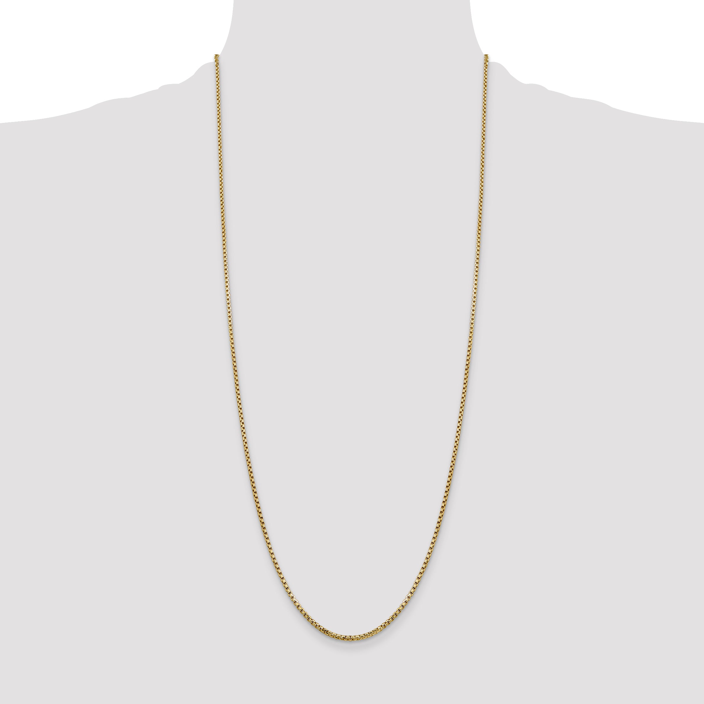 14K 30 inch 1.75mm Semi-Solid Round Box with Lobster Clasp Chain