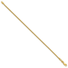 14K 8 inch 1.75mm Semi-Solid Round Box with Lobster Clasp Bracelet