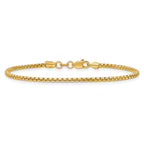 14K 8 inch 1.75mm Semi-Solid Round Box with Lobster Clasp Bracelet