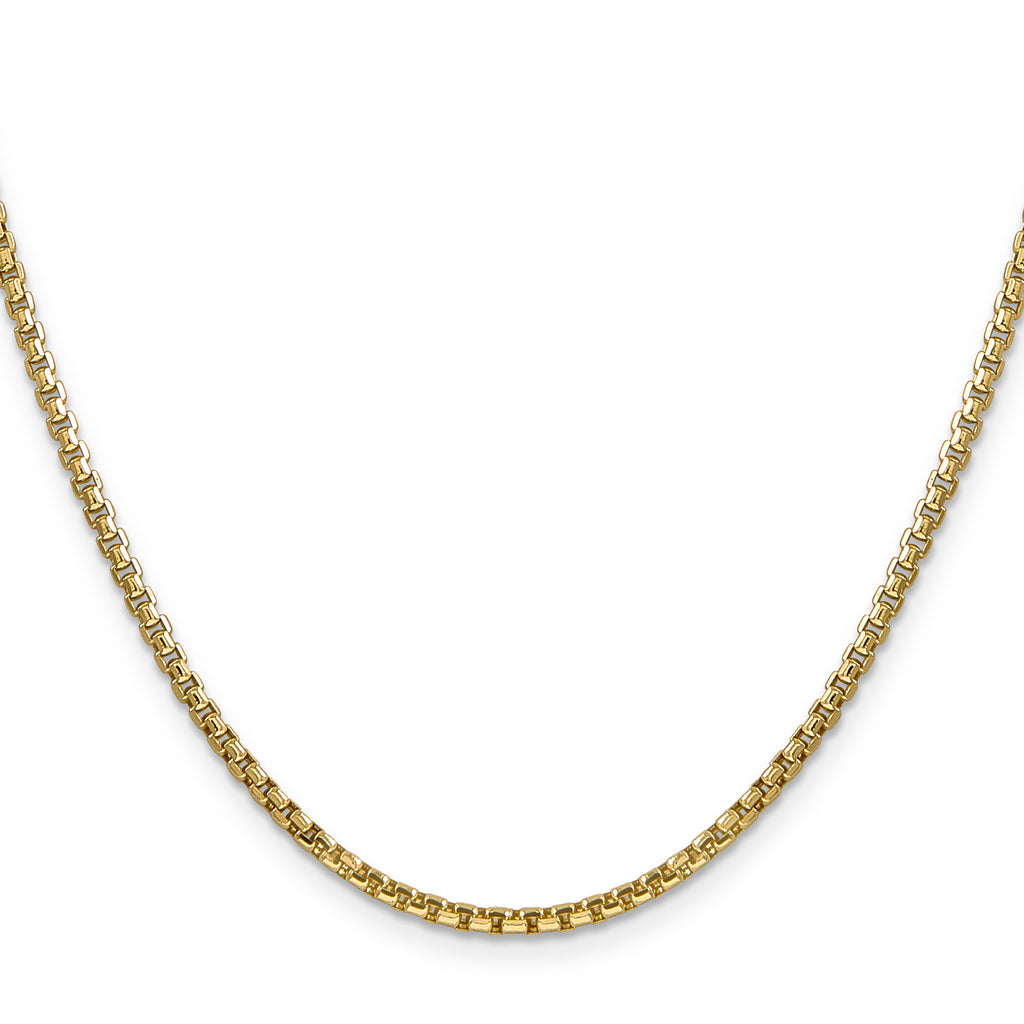 14K 30 inch 2.45mm Semi-Solid Round Box with Lobster Clasp Chain