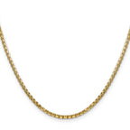 14K 30 inch 2.45mm Semi-Solid Round Box with Lobster Clasp Chain