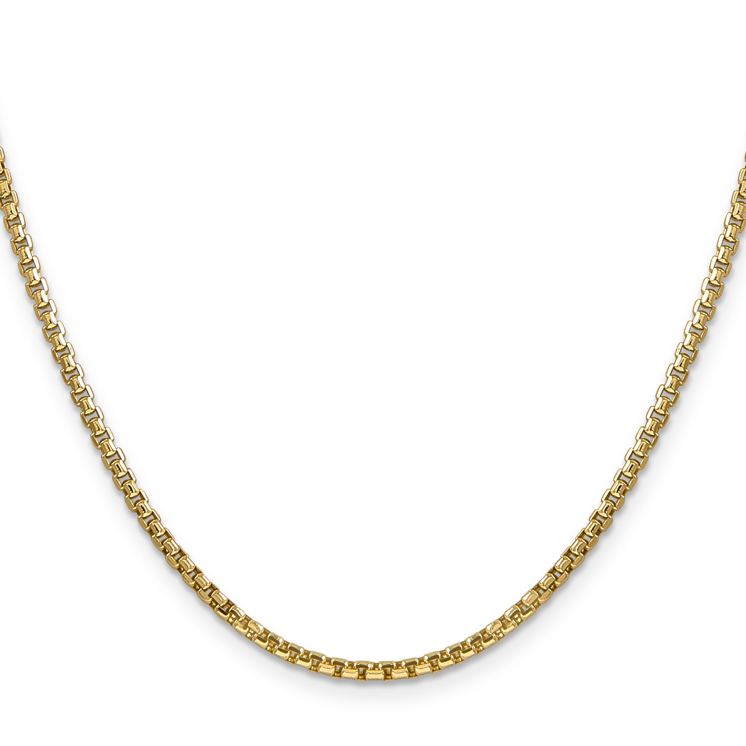 14K 30 inch 2.45mm Semi-Solid Round Box with Lobster Clasp Chain