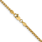 14K 30 inch 2.45mm Semi-Solid Round Box with Lobster Clasp Chain