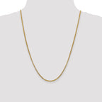 14K 24 inch 2.45mm Semi-Solid Round Box with Lobster Clasp Chain