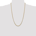 14K 26 inch 2.45mm Semi-Solid Round Box with Lobster Clasp Chain