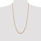 14K 28 inch 2.45mm Semi-Solid Round Box with Lobster Clasp Chain