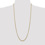 14K 30 inch 2.45mm Semi-Solid Round Box with Lobster Clasp Chain