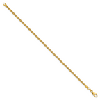 14K 8 inch 2.45mm Semi-Solid Round Box with Lobster Clasp Bracelet