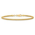 14K 8 inch 2.45mm Semi-Solid Round Box with Lobster Clasp Bracelet