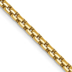 14K 30 inch 2.45mm Semi-Solid Round Box with Lobster Clasp Chain