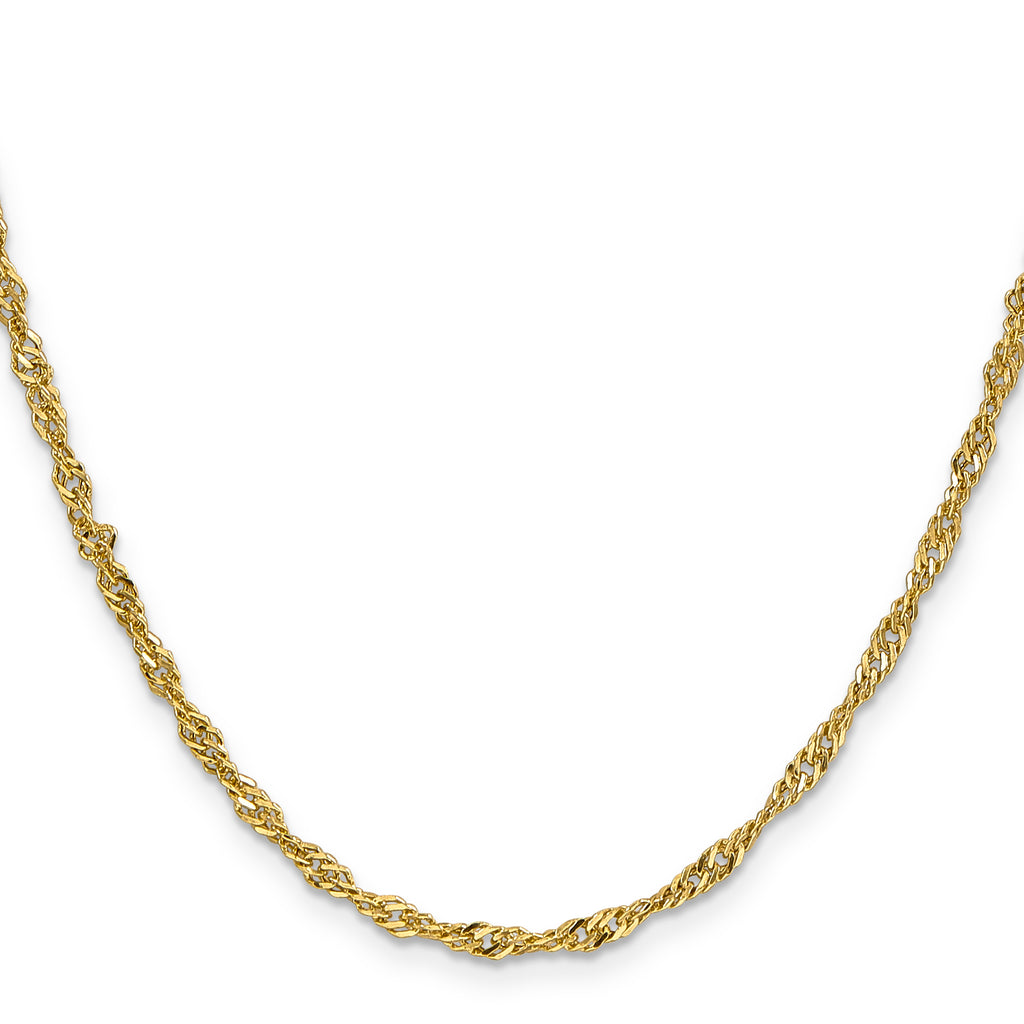14K Yellow Gold Singapore Chain Necklace 2.75mm