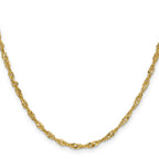 14K Yellow Gold Singapore Chain Necklace 2.75mm