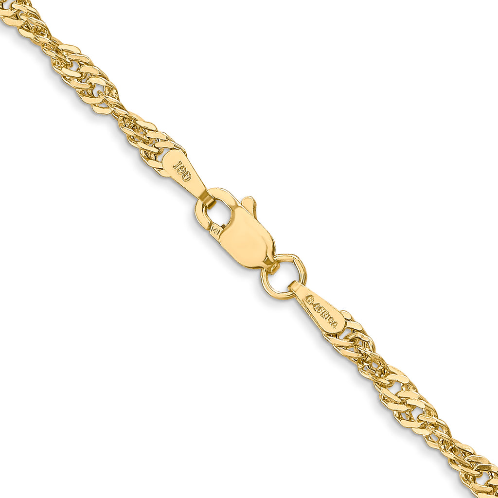 14K Yellow Gold Singapore Chain Necklace 2.75mm