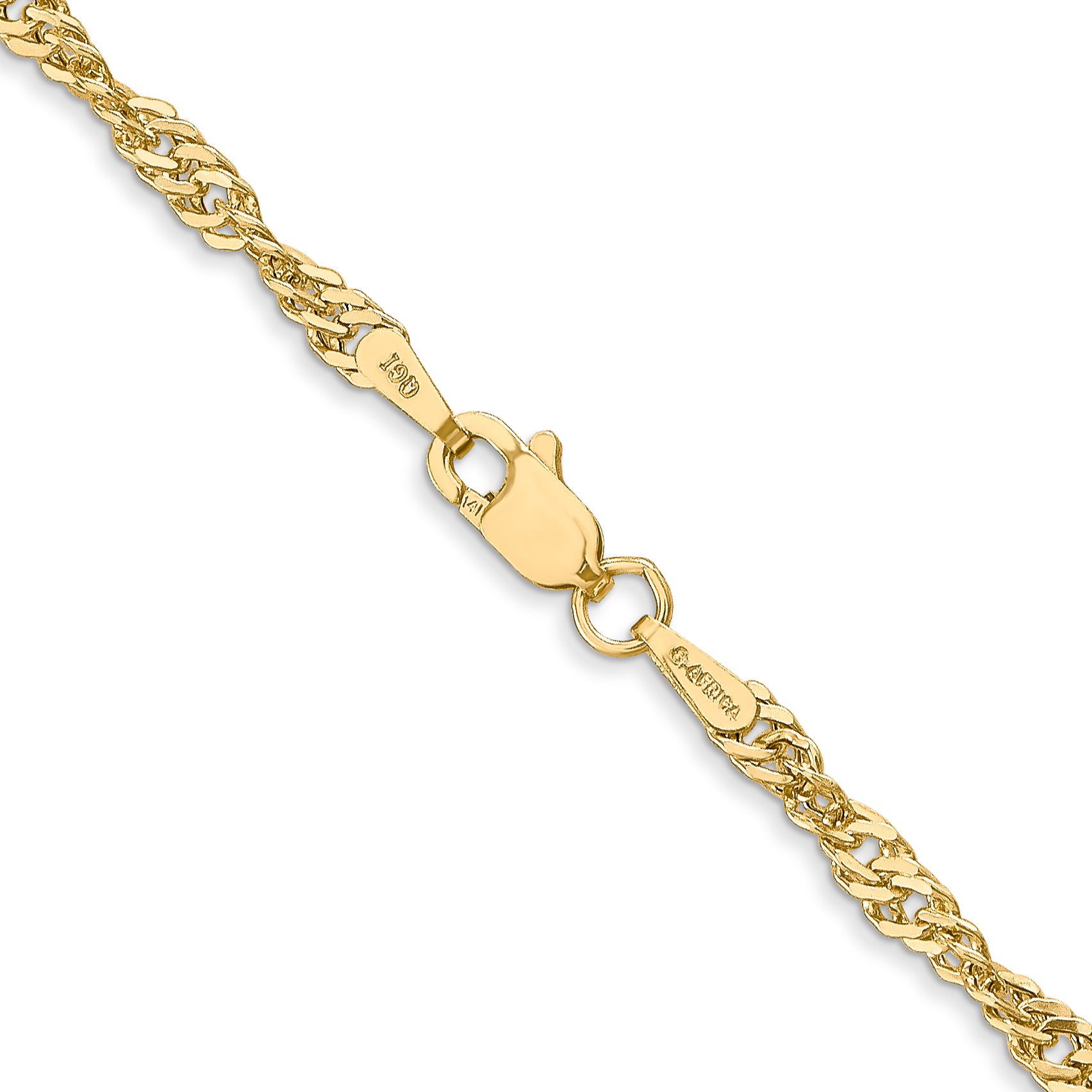 14K Yellow Gold Singapore Chain Necklace 2.75mm