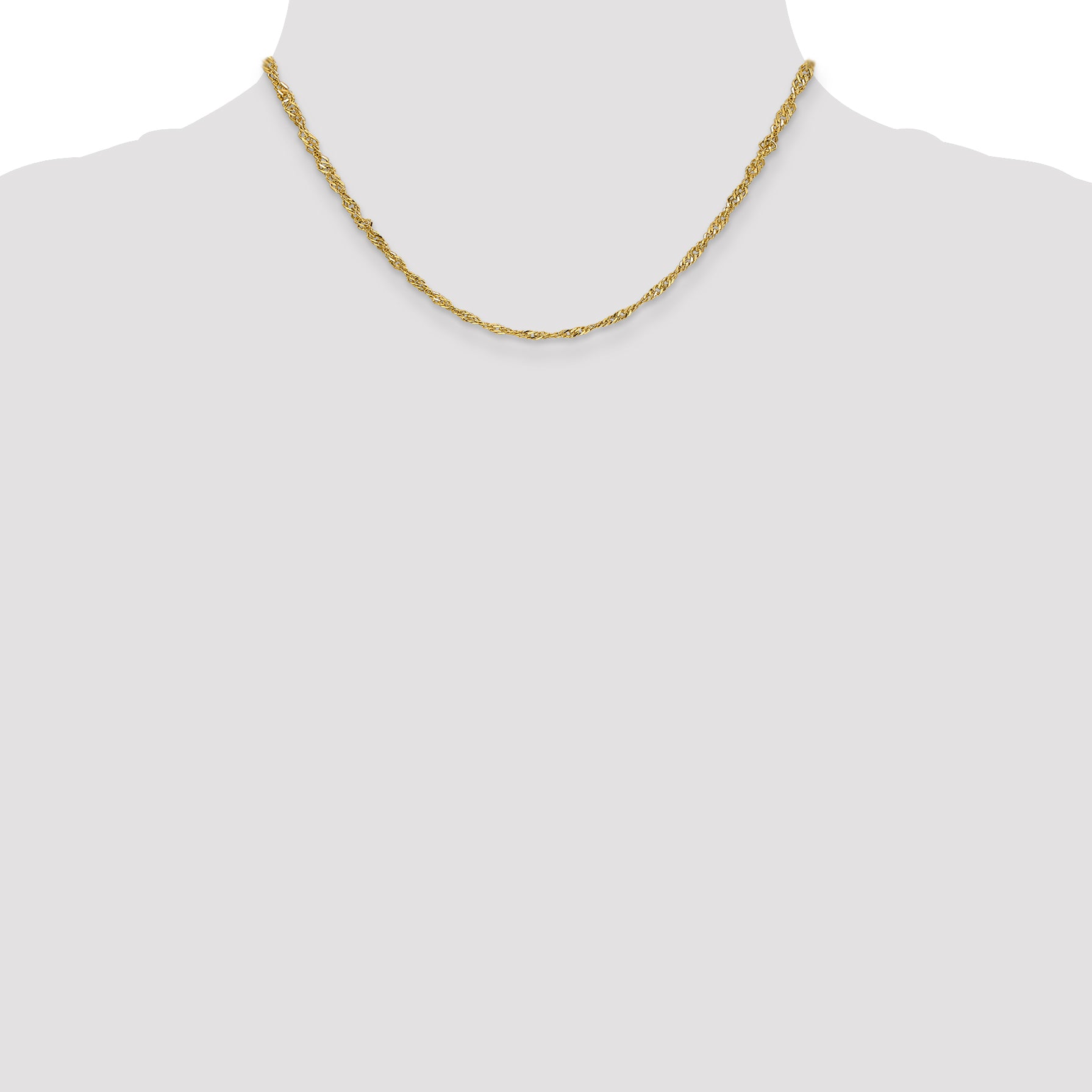 14K Yellow Gold Singapore Chain Necklace 2.75mm