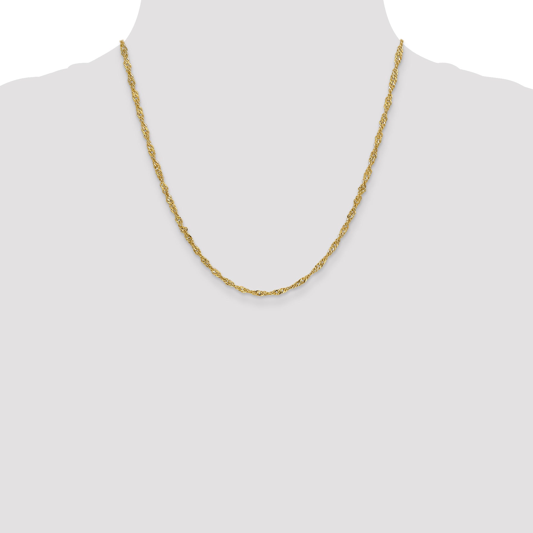 14K 20 inch 2.75mm Lightweight Singapore with Lobster Clasp Chain