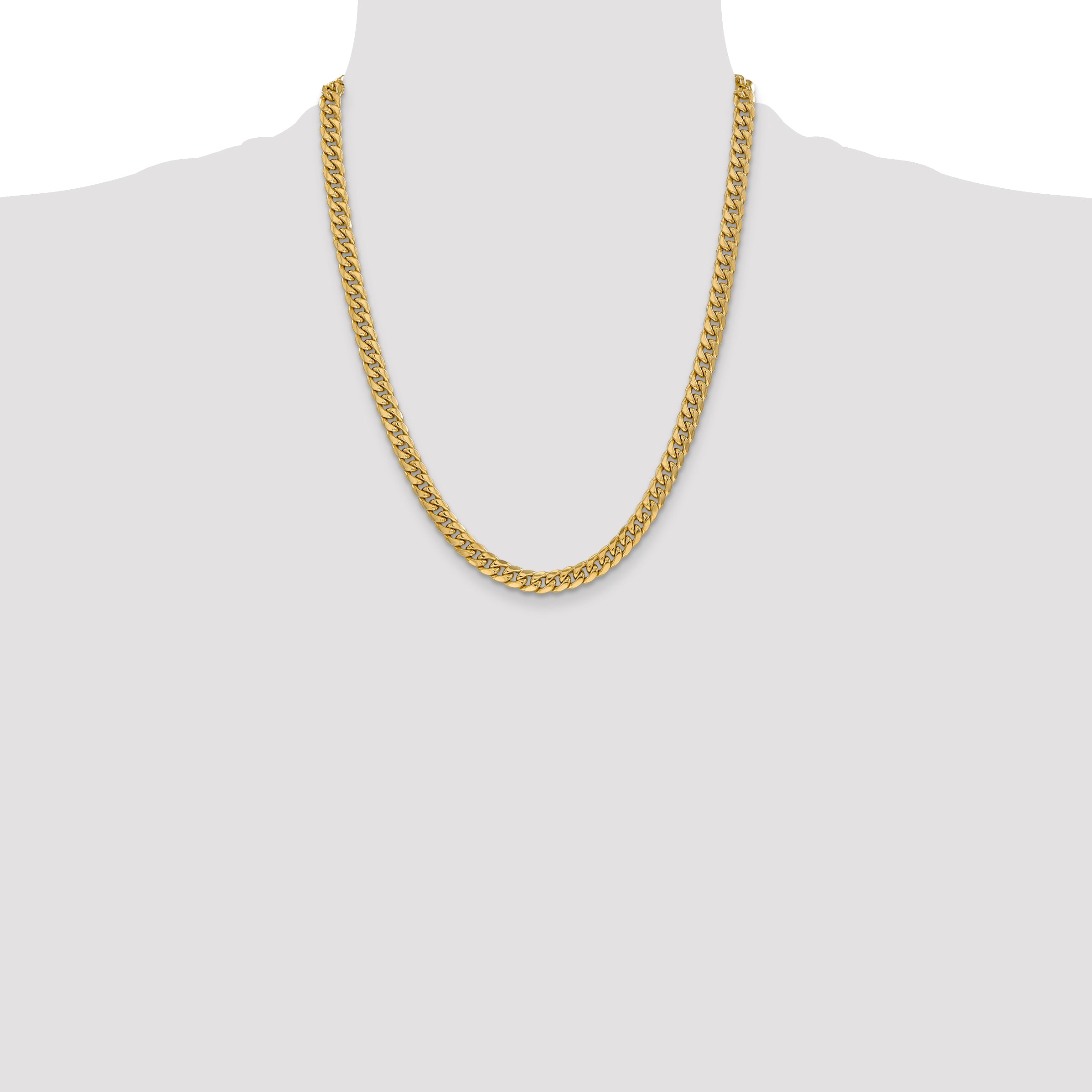 14K Yellow Gold Cuban Chain Necklace 6mm