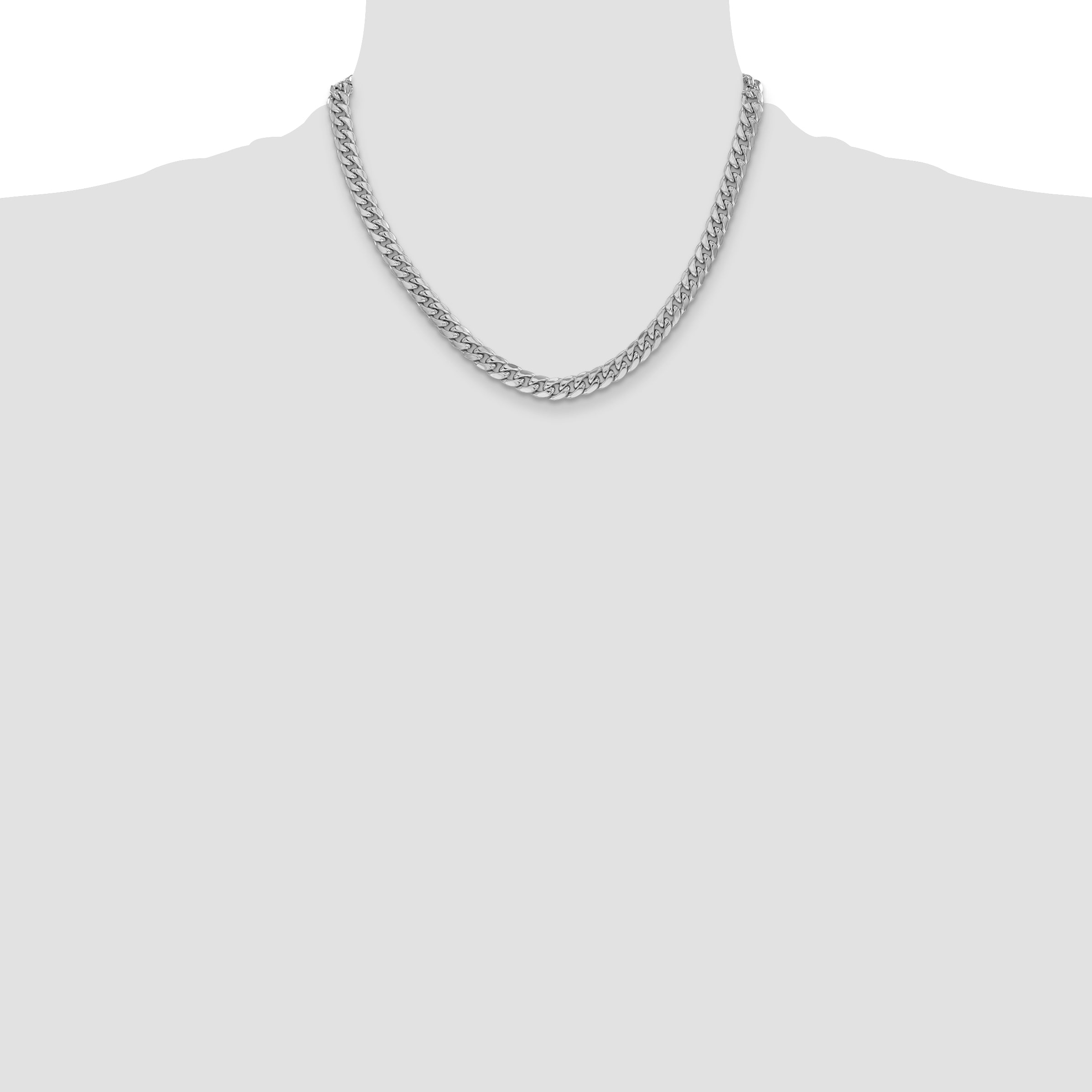 14k WG 6mm Semi-Solid Miami Cuban Chain