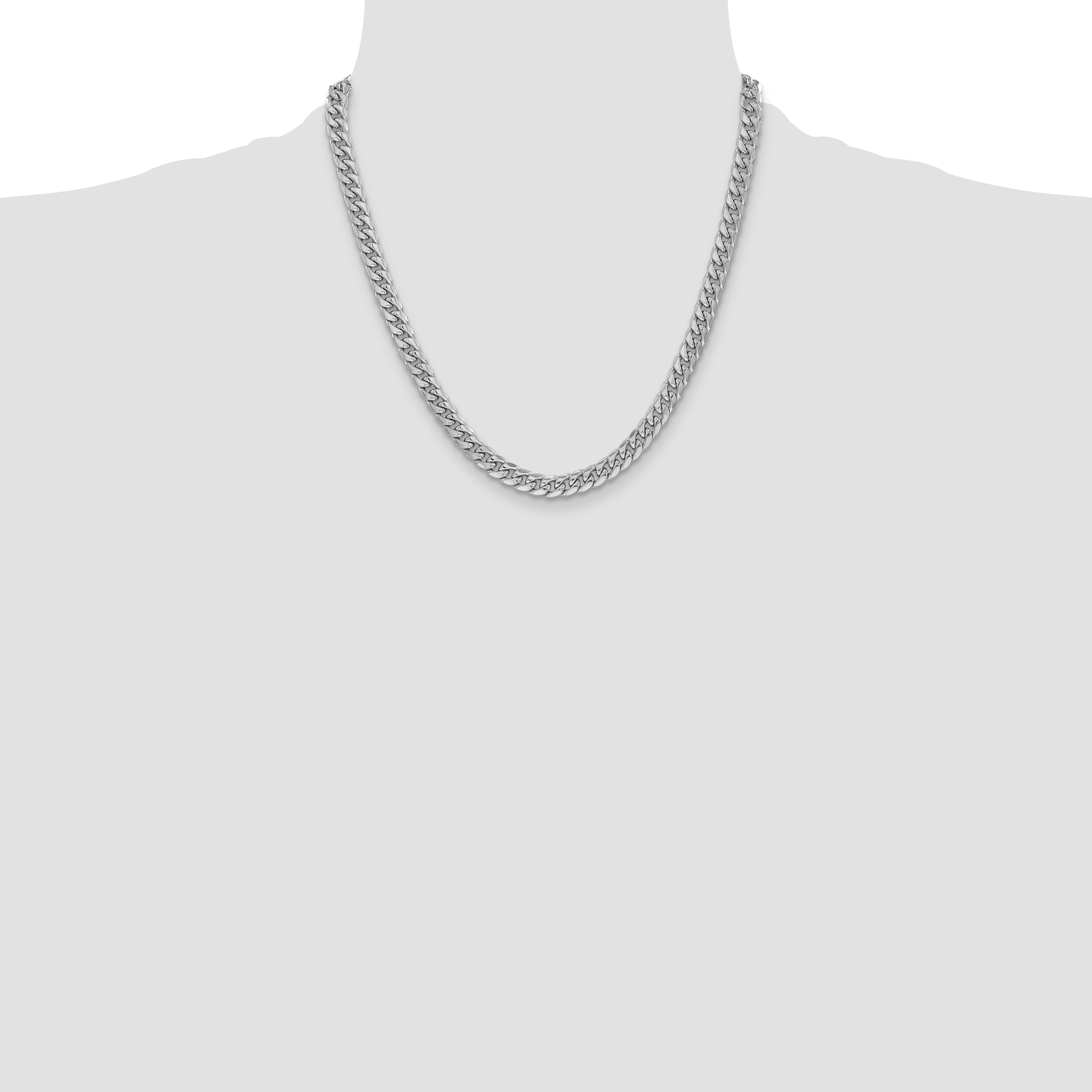 14k WG 6mm Semi-Solid Miami Cuban Chain