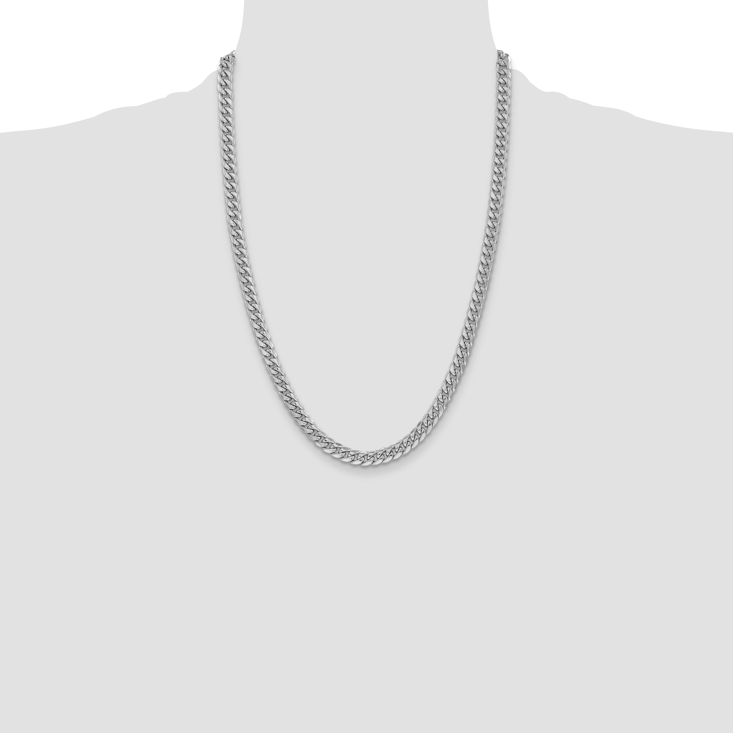14k WG 6mm Semi-Solid Miami Cuban Chain