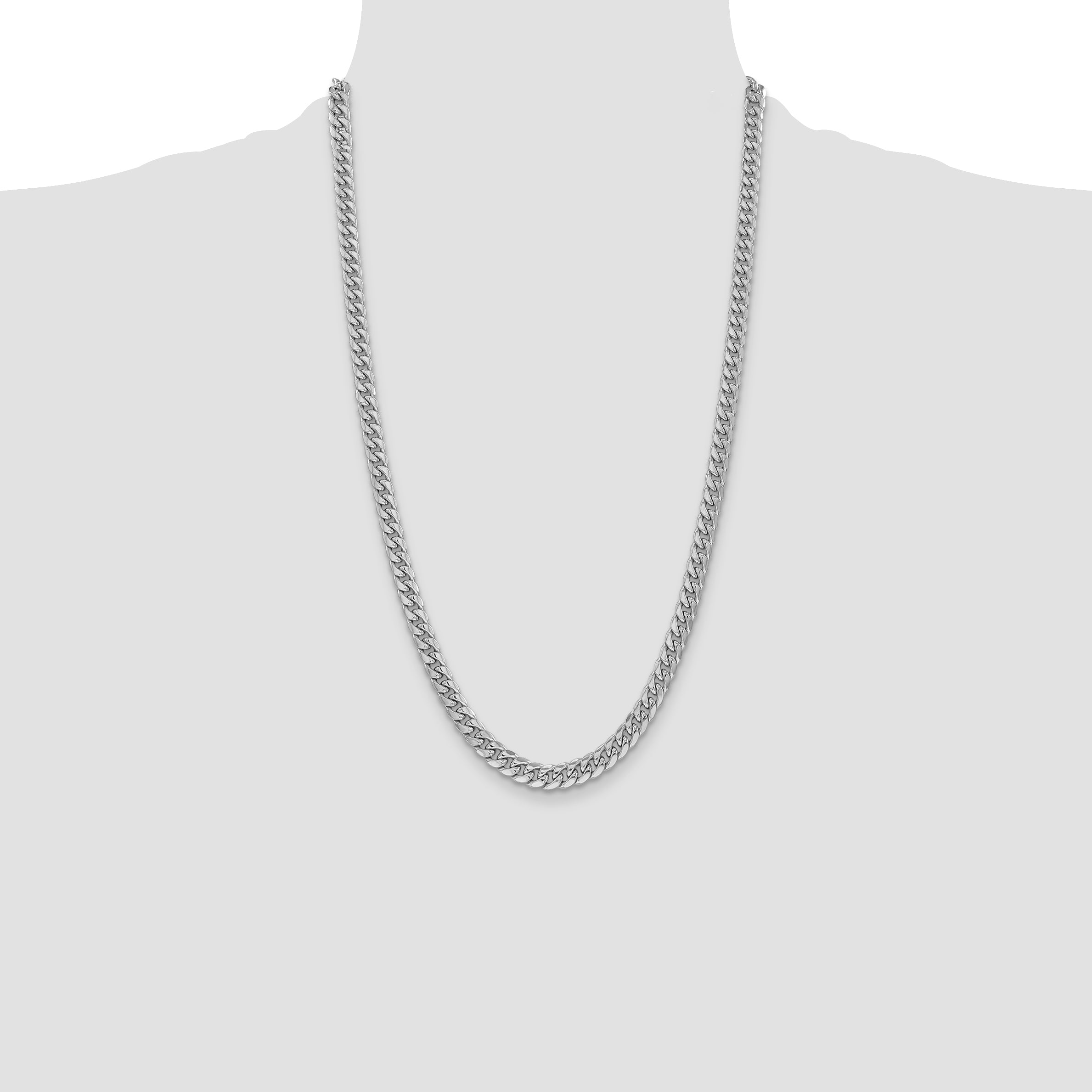 14k WG 6mm Semi-Solid Miami Cuban Chain