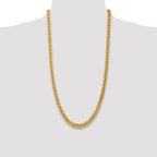 14K 28 inch 7.3mm Semi-Solid Miami Cuban with Lobster Clasp Chain