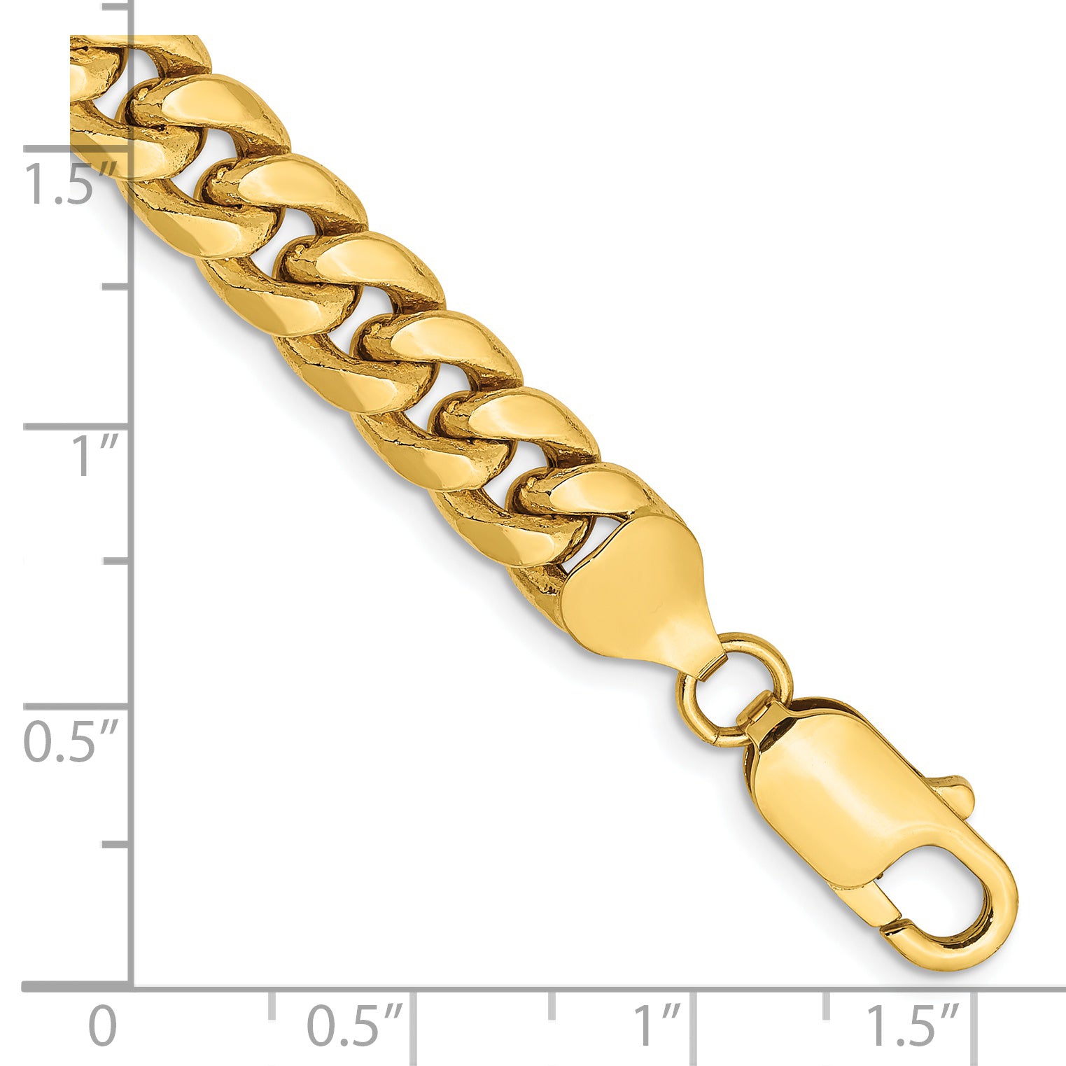 14K Yellow Gold Cuban Chain Necklace 7.3mm