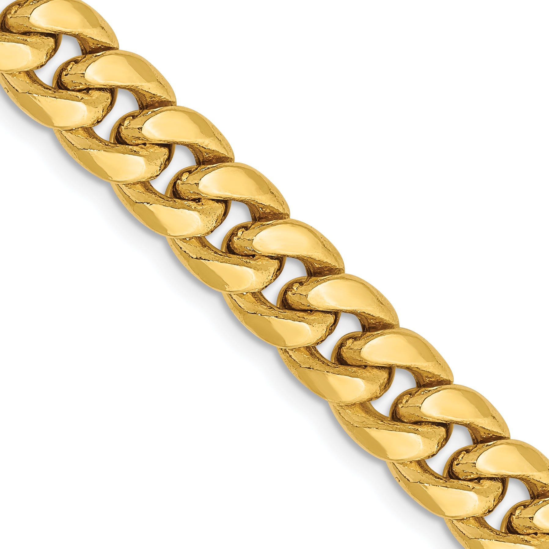14K Yellow Gold Cuban Chain Necklace 7.3mm
