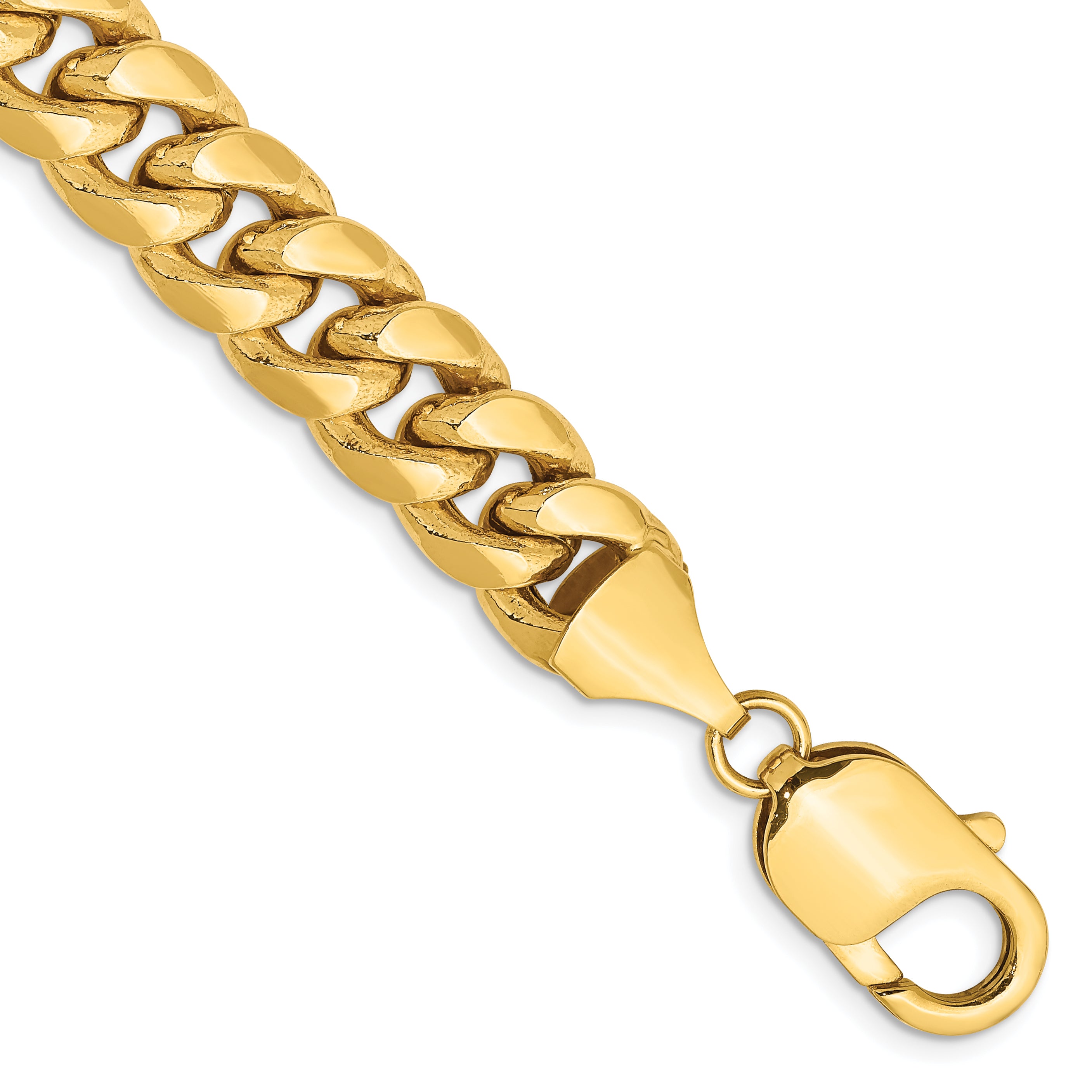 14K 9 inch 9.3mm Semi-Solid Miami Cuban with Lobster Clasp Chain Main image