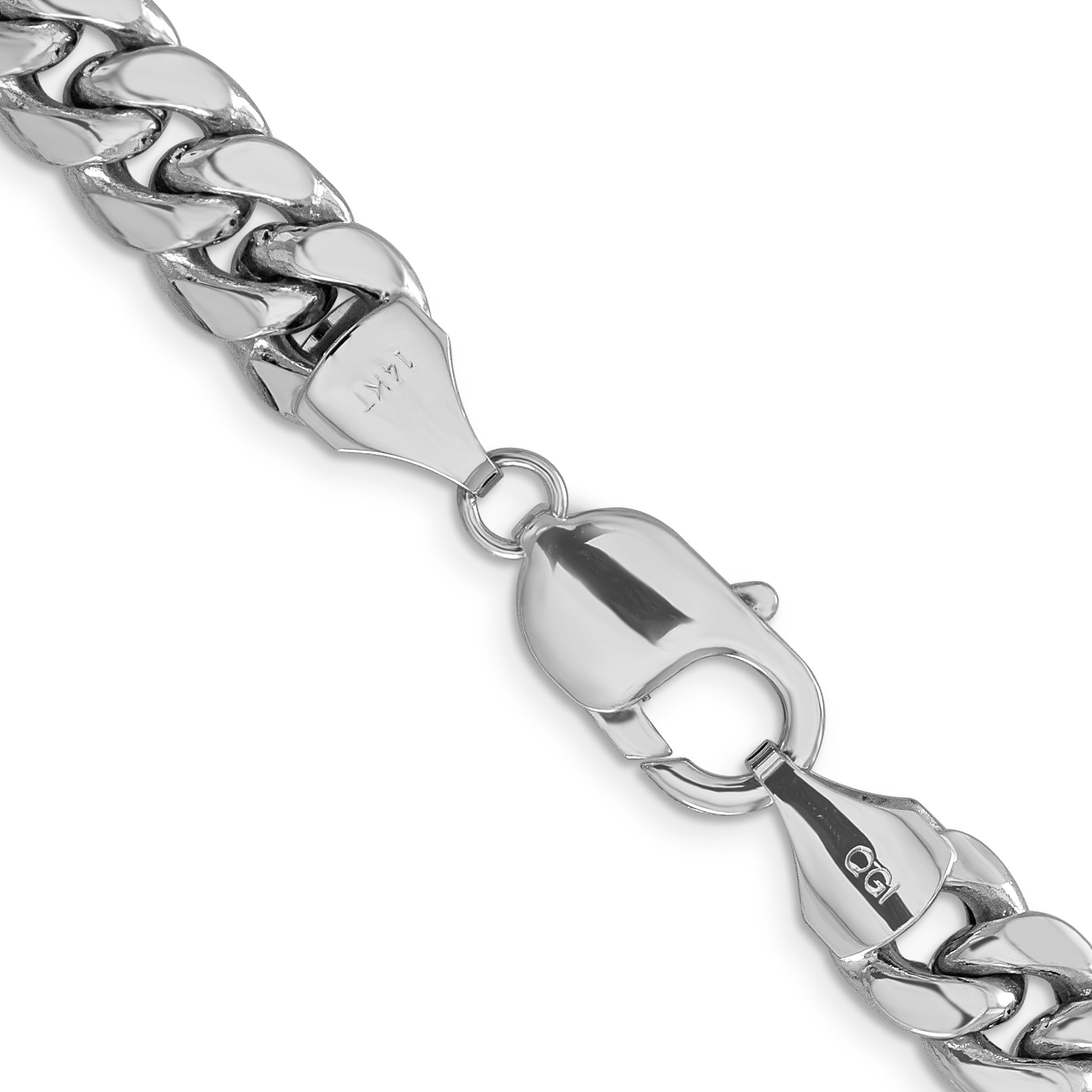 14k WG 9.3mm Semi-Solid Miami Cuban Chain