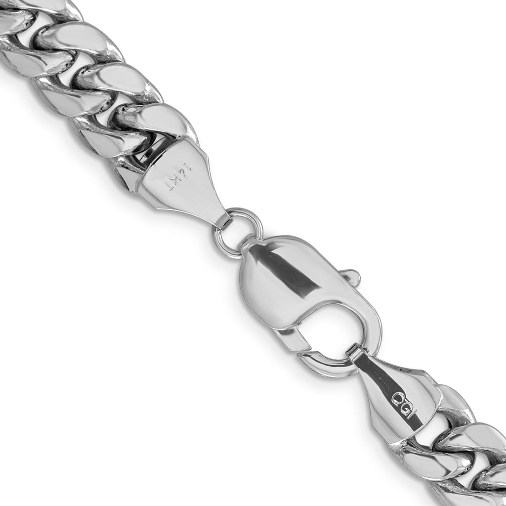 14k WG 9.3mm Semi-Solid Miami Cuban Chain