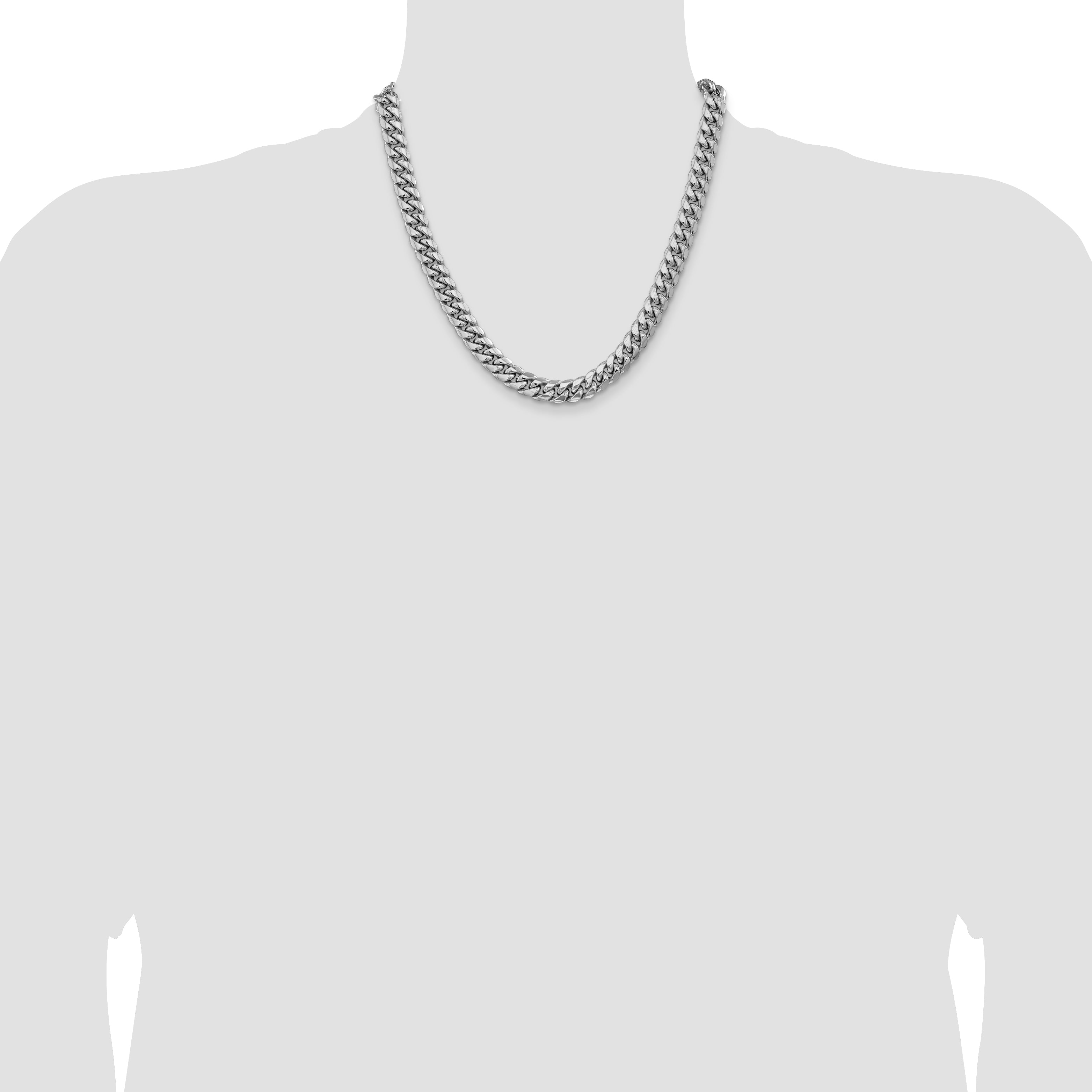 14k WG 9.3mm Semi-Solid Miami Cuban Chain