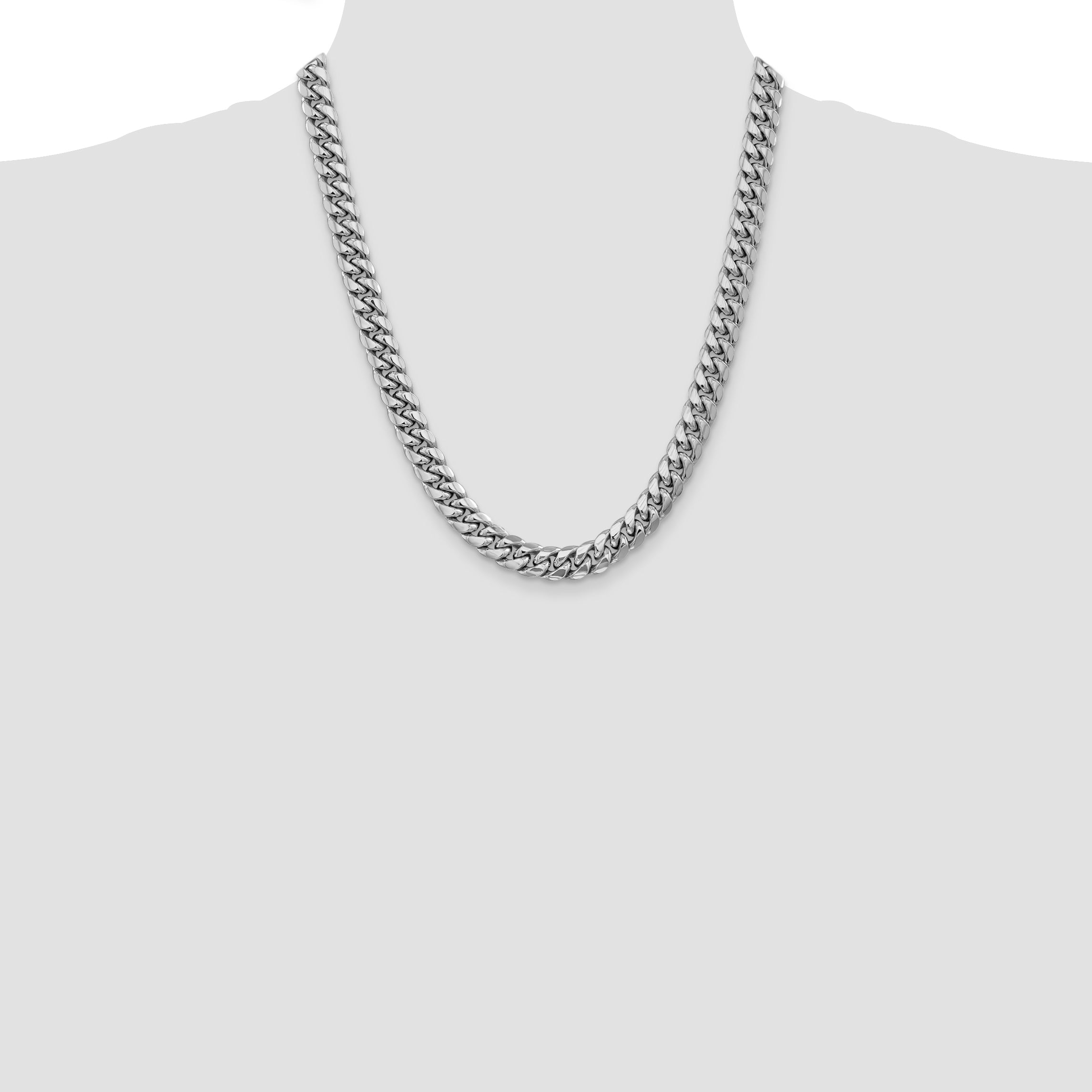 14k WG 9.3mm Semi-Solid Miami Cuban Chain