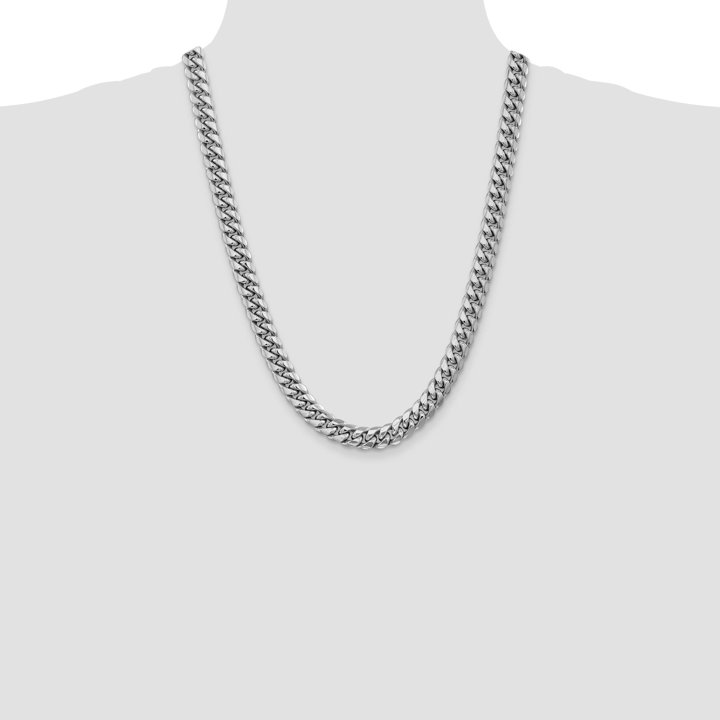 14k WG 9.3mm Semi-Solid Miami Cuban Chain