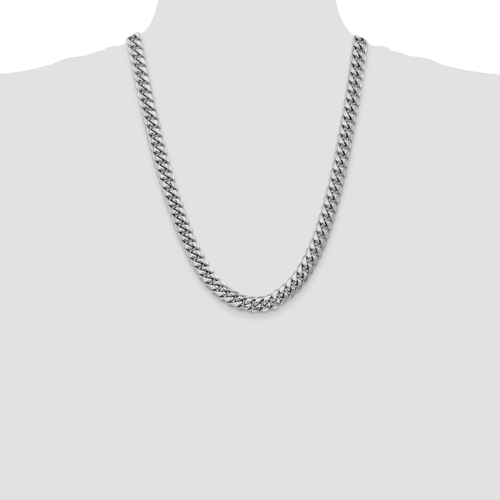 14k WG 9.3mm Semi-Solid Miami Cuban Chain