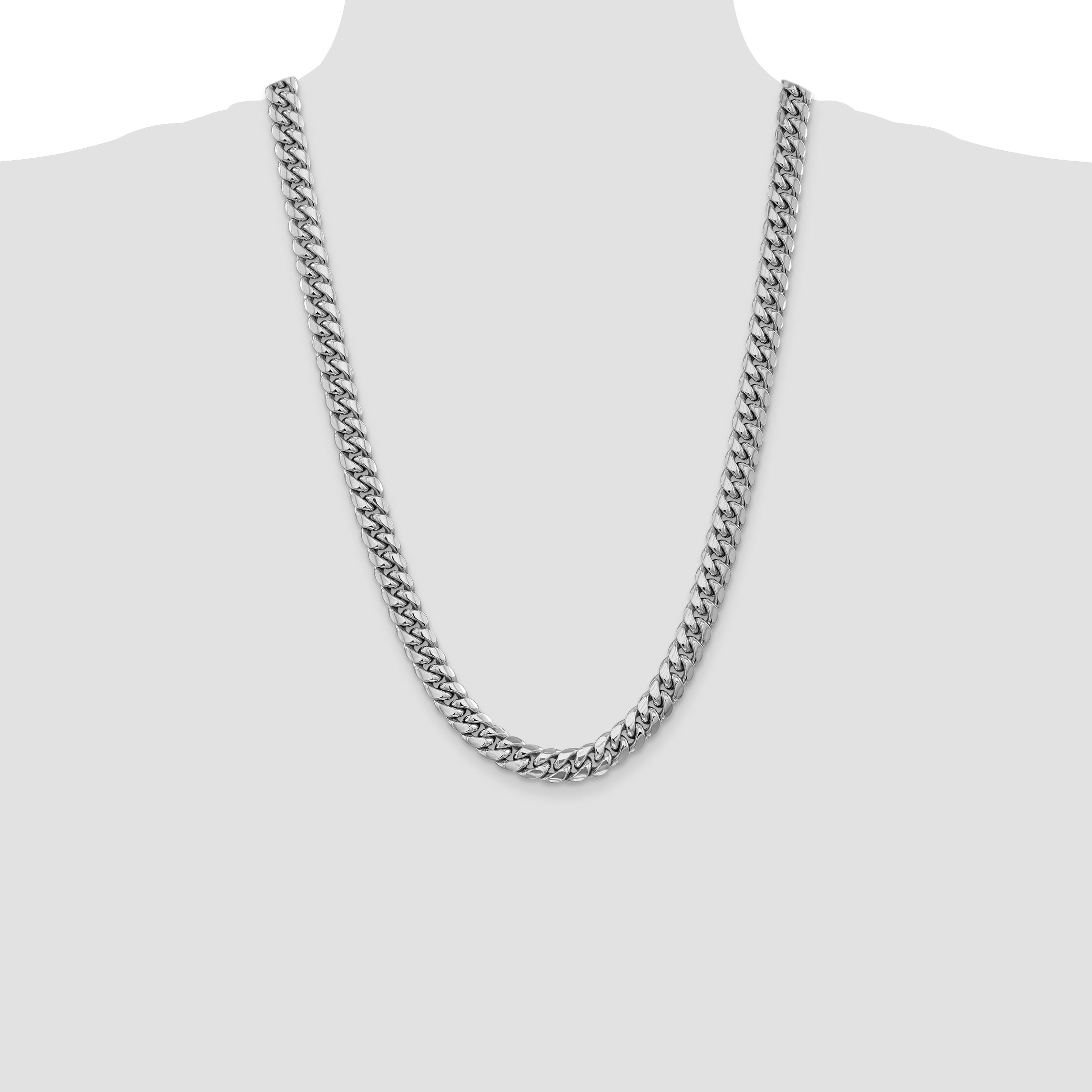 14k WG 9.3mm Semi-Solid Miami Cuban Chain