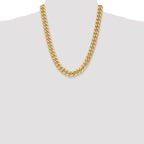 14K 22 inch 11mm Semi-Solid Miami Cuban with Lobster Clasp Chain