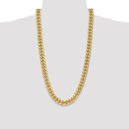 14K 28 inch 11mm Semi-Solid Miami Cuban with Lobster Clasp Chain